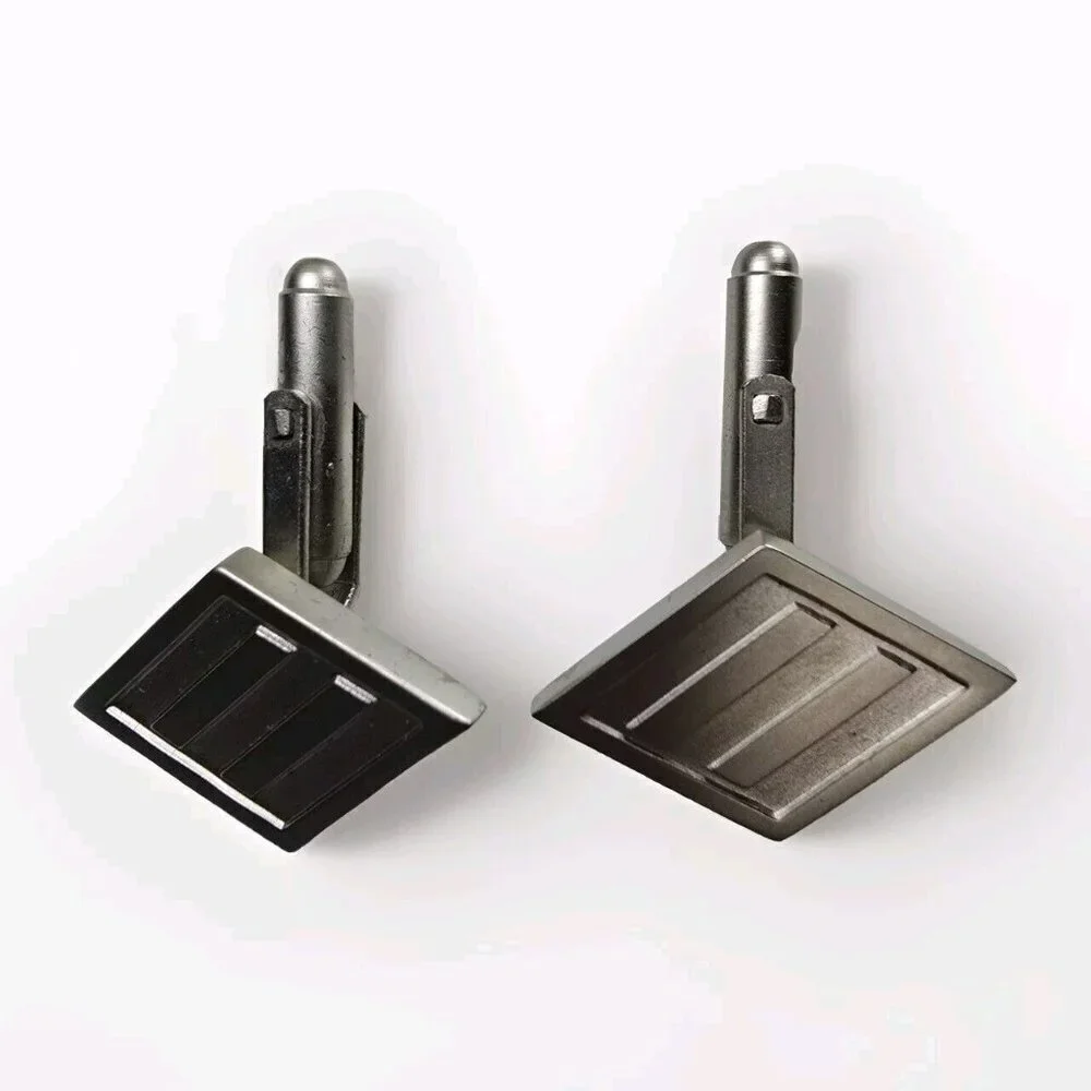 VTG JOSEPH ABBOUD Silver Tone Metal Men Cufflinks Logo Diamond Shape Hinged Back